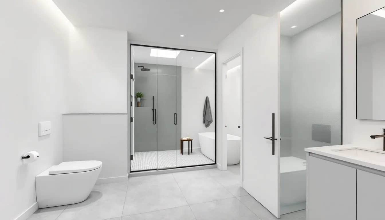 Different types of bathroom renovations including small and master bathroom overhauls.