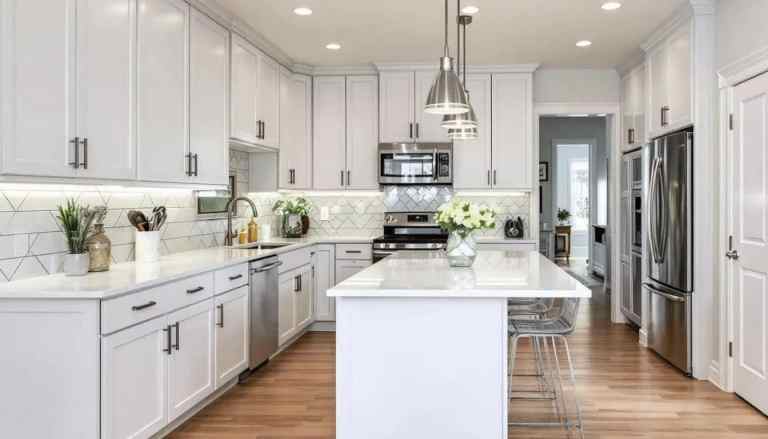 Kitchen cabinets painted white